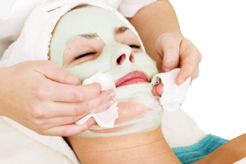 removing mask with cotton